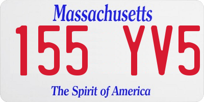 MA license plate 155YV5