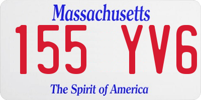 MA license plate 155YV6