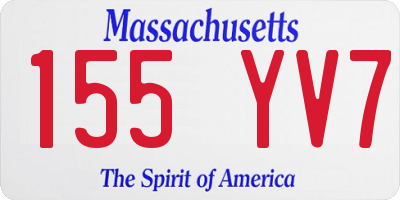 MA license plate 155YV7