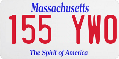 MA license plate 155YW0