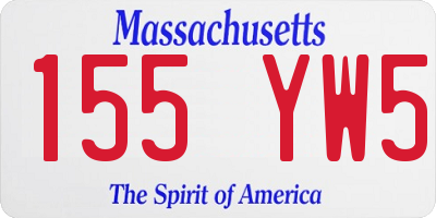 MA license plate 155YW5