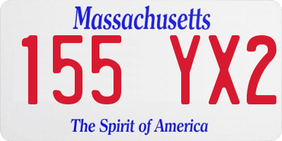 MA license plate 155YX2