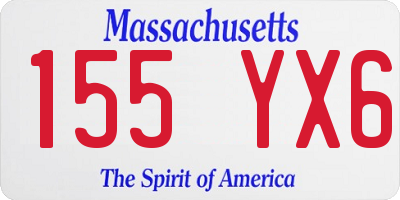 MA license plate 155YX6