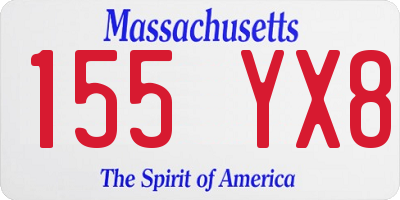 MA license plate 155YX8