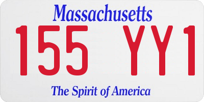 MA license plate 155YY1