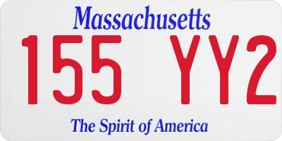 MA license plate 155YY2