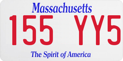 MA license plate 155YY5