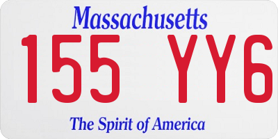 MA license plate 155YY6