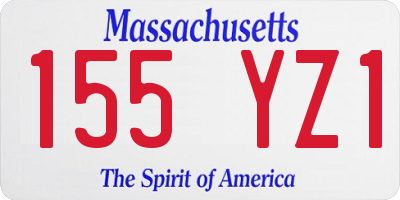 MA license plate 155YZ1