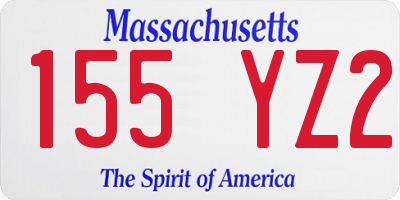 MA license plate 155YZ2