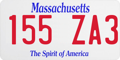 MA license plate 155ZA3