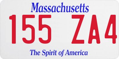 MA license plate 155ZA4