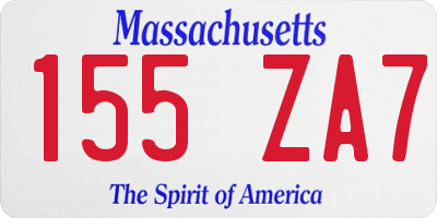MA license plate 155ZA7