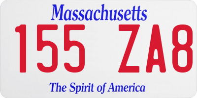 MA license plate 155ZA8