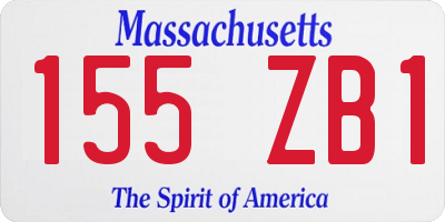MA license plate 155ZB1