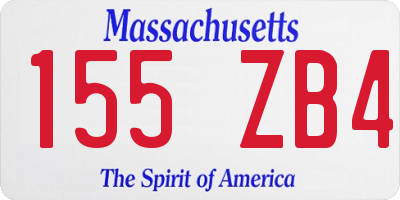 MA license plate 155ZB4