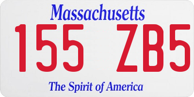 MA license plate 155ZB5