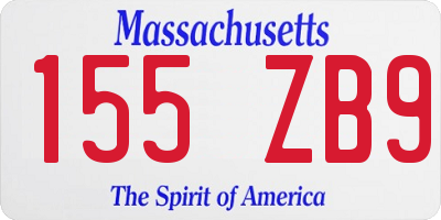 MA license plate 155ZB9