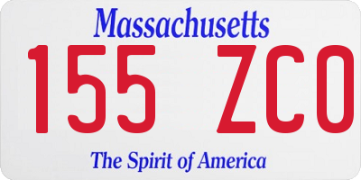 MA license plate 155ZC0