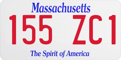 MA license plate 155ZC1