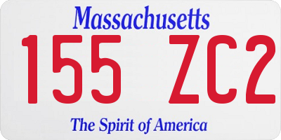 MA license plate 155ZC2