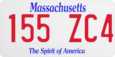 MA license plate 155ZC4