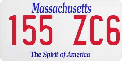 MA license plate 155ZC6