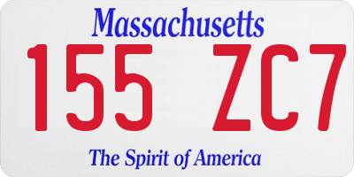 MA license plate 155ZC7