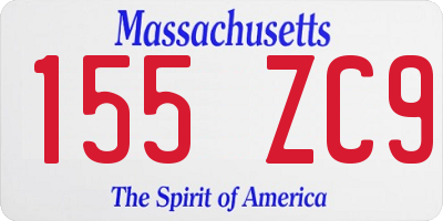 MA license plate 155ZC9
