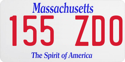MA license plate 155ZD0
