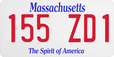 MA license plate 155ZD1
