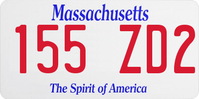 MA license plate 155ZD2