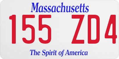 MA license plate 155ZD4