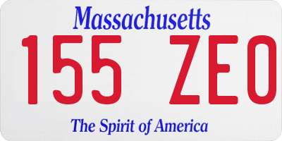 MA license plate 155ZE0