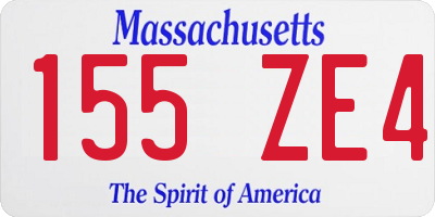 MA license plate 155ZE4
