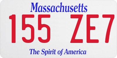 MA license plate 155ZE7