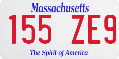 MA license plate 155ZE9
