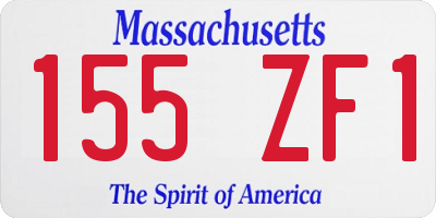 MA license plate 155ZF1