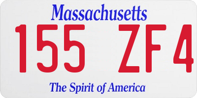 MA license plate 155ZF4
