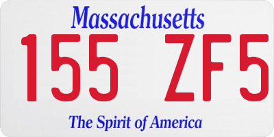 MA license plate 155ZF5