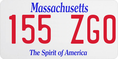 MA license plate 155ZG0