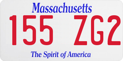 MA license plate 155ZG2