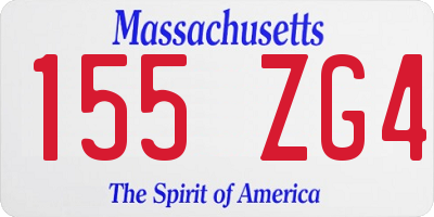 MA license plate 155ZG4