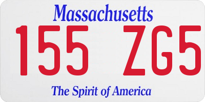 MA license plate 155ZG5