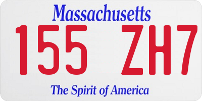 MA license plate 155ZH7