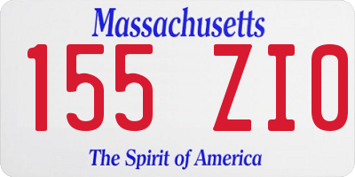 MA license plate 155ZI0