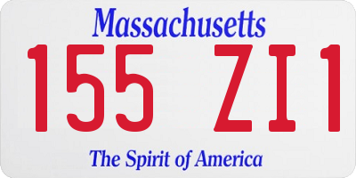 MA license plate 155ZI1