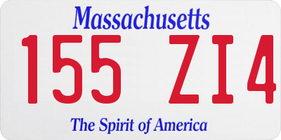 MA license plate 155ZI4