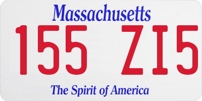 MA license plate 155ZI5