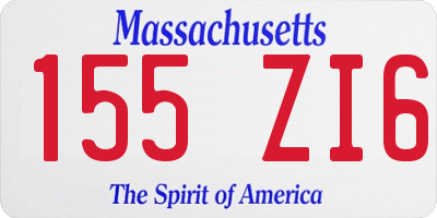 MA license plate 155ZI6